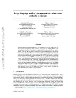 Large language models can segment narrative events similarly to humans