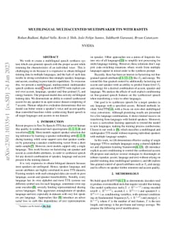 Multilingual Multiaccented Multispeaker TTS with RADTTS