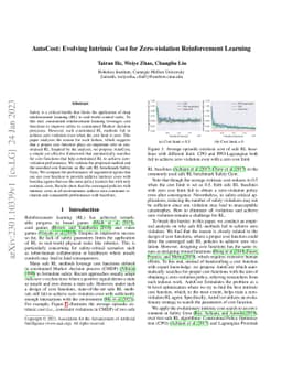 AutoCost: Evolving Intrinsic Cost for Zero-violation Reinforcement
  Learning