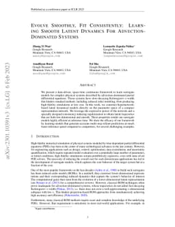 Evolve Smoothly, Fit Consistently: Learning Smooth Latent Dynamics For
  Advection-Dominated Systems