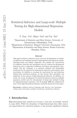Statistical Inference and Large-scale Multiple Testing for
  High-dimensional Regression Models
