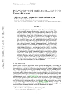 DEJA VU: Continual Model Generalization For Unseen Domains