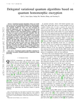 Delegated variational quantum algorithms based on quantum homomorphic
  encryption