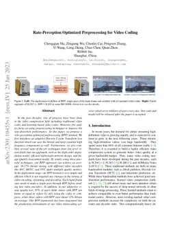 Rate-Perception Optimized Preprocessing for Video Coding