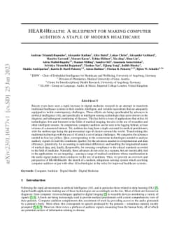 HEAR4Health: A blueprint for making computer audition a staple of modern
  healthcare
