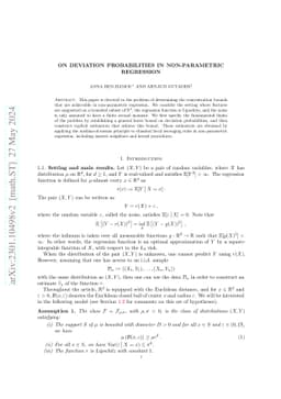 On deviation probabilities in non-parametric regression