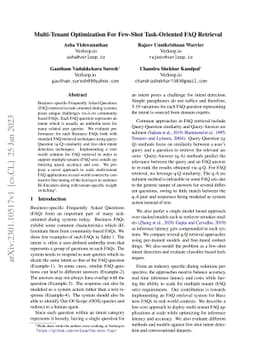 Multi-Tenant Optimization For Few-Shot Task-Oriented FAQ Retrieval