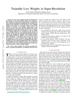 Trainable Loss Weights in Super-Resolution