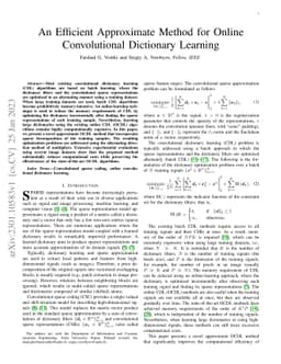 An Efficient Approximate Method for Online Convolutional Dictionary
  Learning