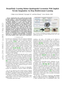 DreamWaQ: Learning Robust Quadrupedal Locomotion With Implicit Terrain
  Imagination via Deep Reinforcement Learning