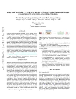A Holistic Cascade System, benchmark, and Human Evaluation Protocol for
  Expressive Speech-to-Speech Translation