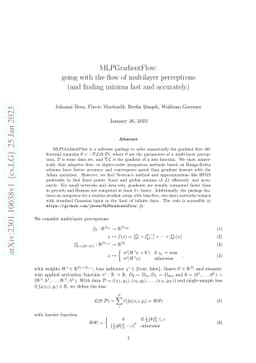 MLPGradientFlow: going with the flow of multilayer perceptrons (and
  finding minima fast and accurately)