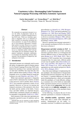Consistency is Key: Disentangling Label Variation in Natural Language
  Processing with Intra-Annotator Agreement