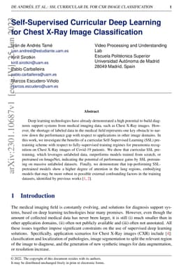 Self-Supervised Curricular Deep Learning for Chest X-Ray Image
  Classification