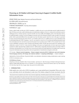 Powering an AI Chatbot with Expert Sourcing to Support Credible Health
  Information Access