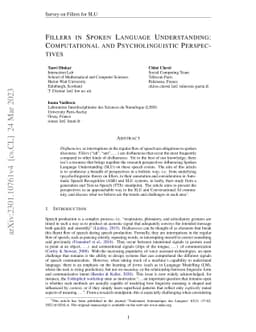 Fillers in Spoken Language Understanding: Computational and
  Psycholinguistic Perspectives