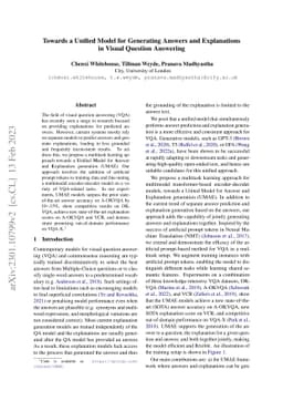 Towards a Unified Model for Generating Answers and Explanations in
  Visual Question Answering