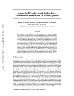 Unsupervised Protein-Ligand Binding Energy Prediction via Neural Euler's
  Rotation Equation