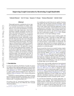 Improving Graph Generation by Restricting Graph Bandwidth