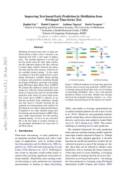 Improving Text-based Early Prediction by Distillation from Privileged
  Time-Series Text
