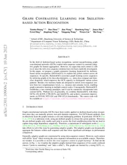 Graph Contrastive Learning for Skeleton-based Action Recognition