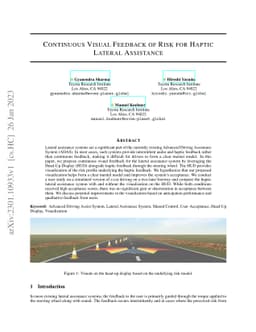 Continuous Visual Feedback of Risk for Haptic Lateral Assistance