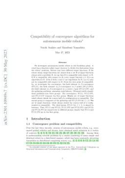 Compatibility of convergence algorithms for autonomous mobile robots