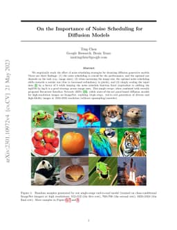 On the Importance of Noise Scheduling for Diffusion Models