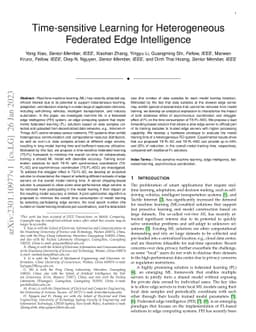 Time-sensitive Learning for Heterogeneous Federated Edge Intelligence