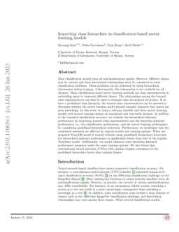 Inspecting class hierarchies in classification-based metric learning
  models