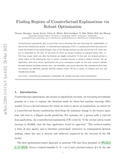 Finding Regions of Counterfactual Explanations via Robust Optimization