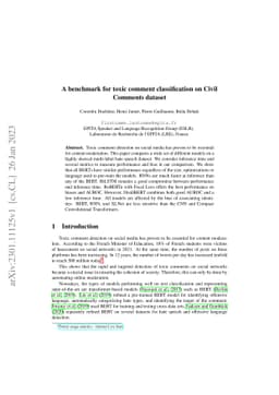 A benchmark for toxic comment classification on Civil Comments dataset