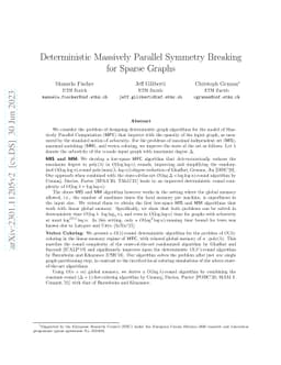 Deterministic Massively Parallel Symmetry Breaking for Sparse Graphs