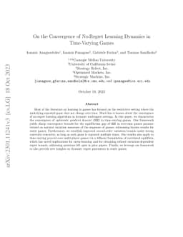 On the Convergence of No-Regret Learning Dynamics in Time-Varying Games