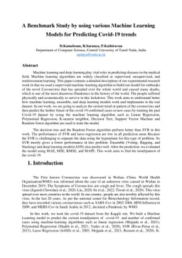 A Benchmark Study by using various Machine Learning Models for
  Predicting Covid-19 trends