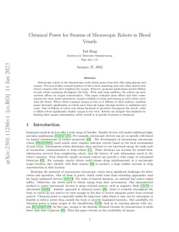 Chemical Power for Swarms of Microscopic Robots in Blood Vessels