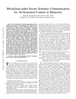 Blockchain-aided Secure Semantic Communication for AI-Generated Content
  in Metaverse