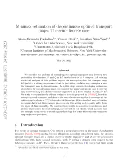 Minimax estimation of discontinuous optimal transport maps: The
  semi-discrete case