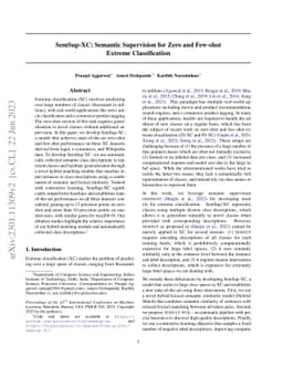 SemSup-XC: Semantic Supervision for Zero and Few-shot Extreme
  Classification