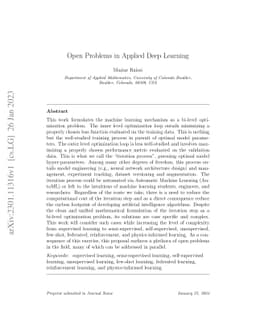 Open Problems in Applied Deep Learning