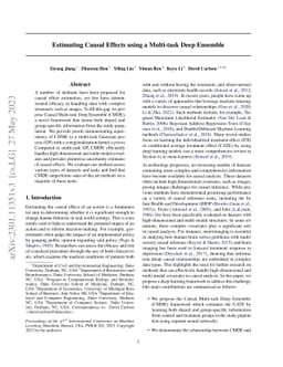 Estimating Causal Effects using a Multi-task Deep Ensemble