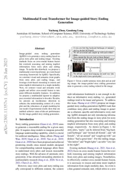 Multimodal Event Transformer for Image-guided Story Ending Generation