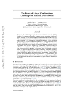 The Power of Linear Combinations: Learning with Random Convolutions