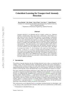 Coincident Learning for Unsupervised Anomaly Detection