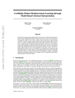 Certifiably Robust Reinforcement Learning through Model-Based Abstract
  Interpretation