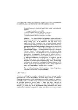 Feature space exploration as an alternative for design space exploration
  beyond the parametric space