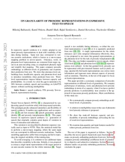 On granularity of prosodic representations in expressive text-to-speech