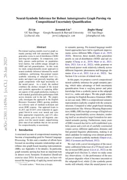 Neural-Symbolic Inference for Robust Autoregressive Graph Parsing via
  Compositional Uncertainty Quantification