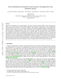 Out-of-distributional risk bounds for neural operators with applications
  to the Helmholtz equation