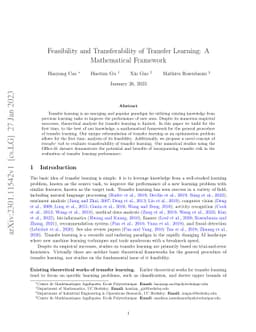 Feasibility and Transferability of Transfer Learning: A Mathematical
  Framework